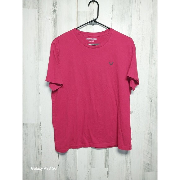 True Religion Shirt Mens Large Red 2024 Logo Double Sided Graphic Tee - Picture 1 of 6